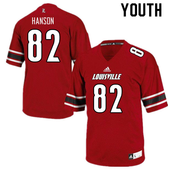 Youth #82 Gerald Hanson Louisville Cardinals College Football Jerseys Sale-Red - Click Image to Close